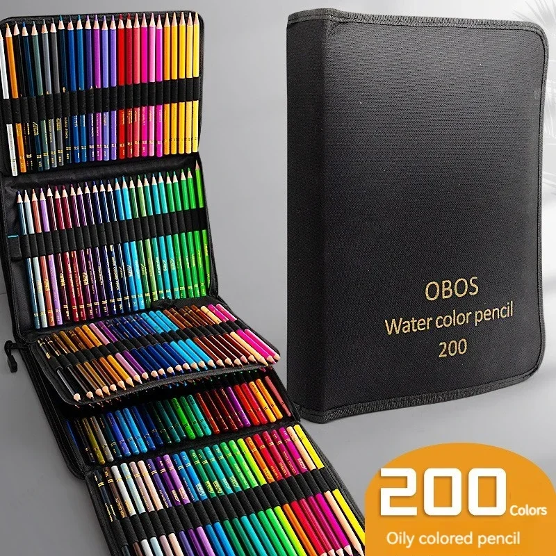 200/120/72/48 Kleurpotloden Olie/Aquarel Kleurpotloden met Doek Tas Voor Professionele Tekening schetsen Art Supplies