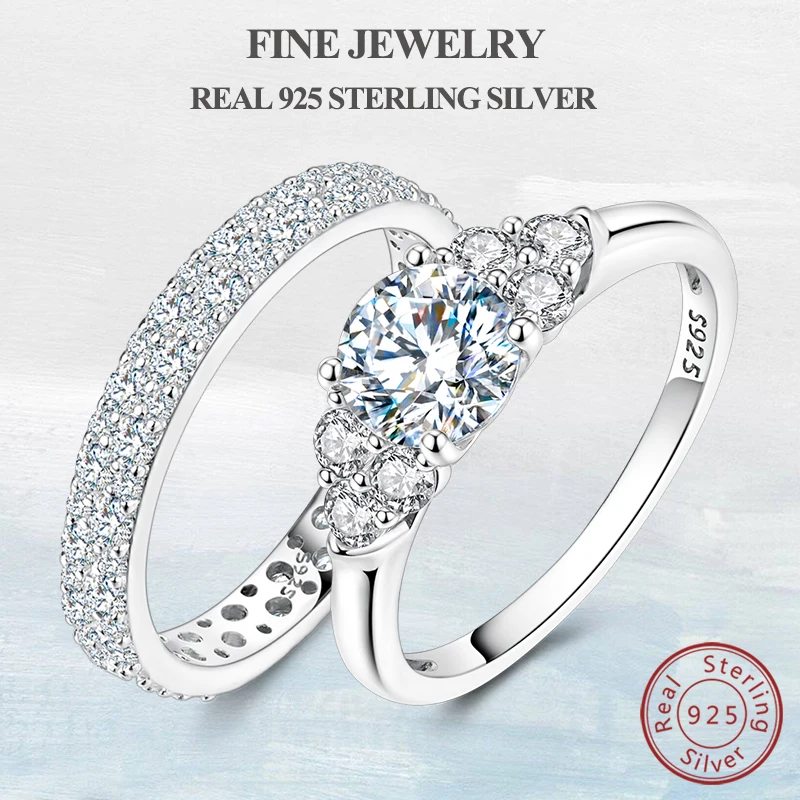 

Кольцо с муассанитом, 100% стерлинговое серебро S925, классическое штабелируемое кольцо Eternity Band, обручальное кольцо для женщин, ювелирные изделия для невесты