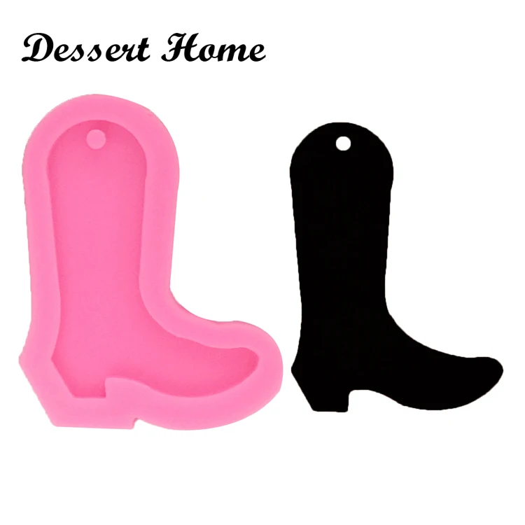 DY0066 DIY Cowboy boots epoxy resin molds Shoe shape silicone mold for keychains Jewelry Making Accessories Tools