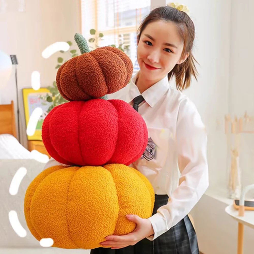 20cm Small Size Soft Pumpkin Plush Toys Lovely Stuffed Plant Bedroom Decoration Halloween Decor Dolls Soothing Pillow for Kids