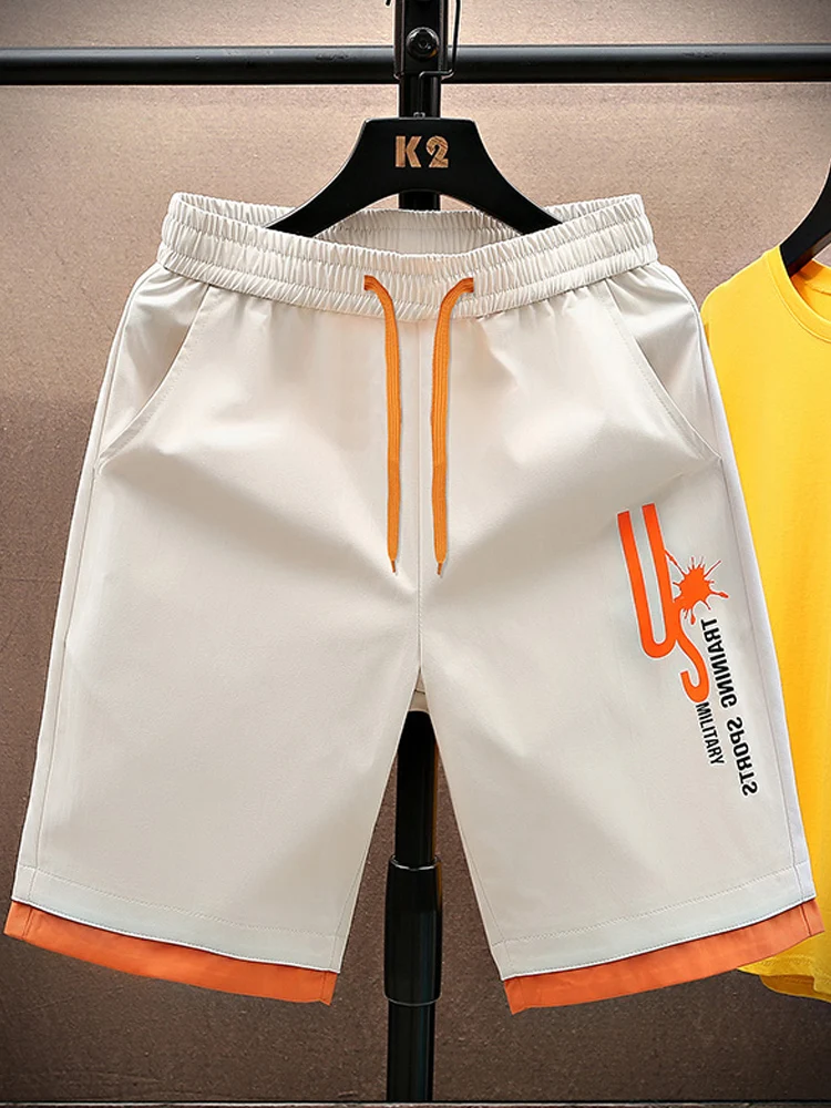 

Ice Silk Men's orts Summer Thin Qui Dry Beach Pants Loose Casual Sports Five-Quarter Length Big Boxer Briefs