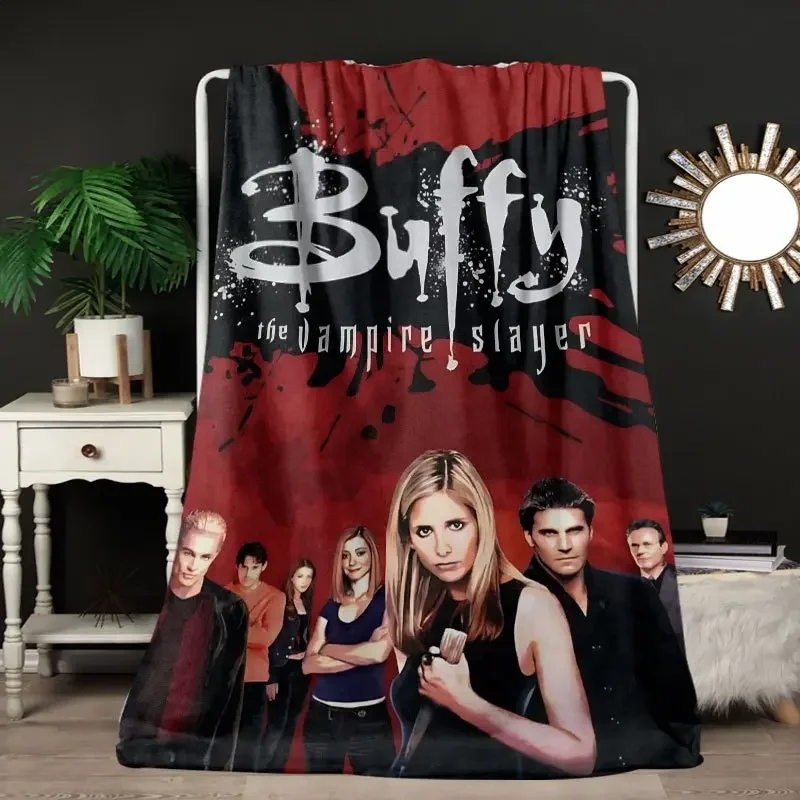 Customize Buffy the Vampire Slayer Flannel Blanket - Soft, Cozy, and Durable Polyester Throw with Vibrant Character Artwork, Per