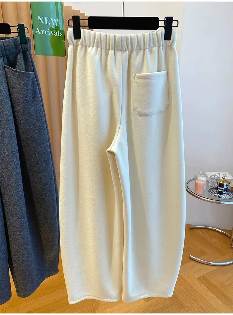 Autumn Winter New Sweatpants Women Streetwear Thick Wide Leg Pants Y2K Harajuku High Waist Joggers Baggy Trousers