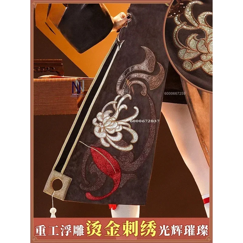 qq273Game Genshin Impact Hutao أزياء تنكرية مضحكة لطيفة من خشب الجوز لعب الأدوار ملابس نسائية للكريسماس والهالوين قماش حفلات الكرنفال