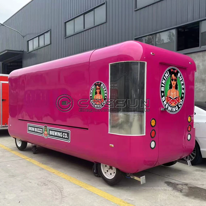 

Cogsun Premium Food Truck Trailer Fully Equipped Coffee Kiosk Mobile Bar Pizza Ice Cream and Fast Food Street Business Sale