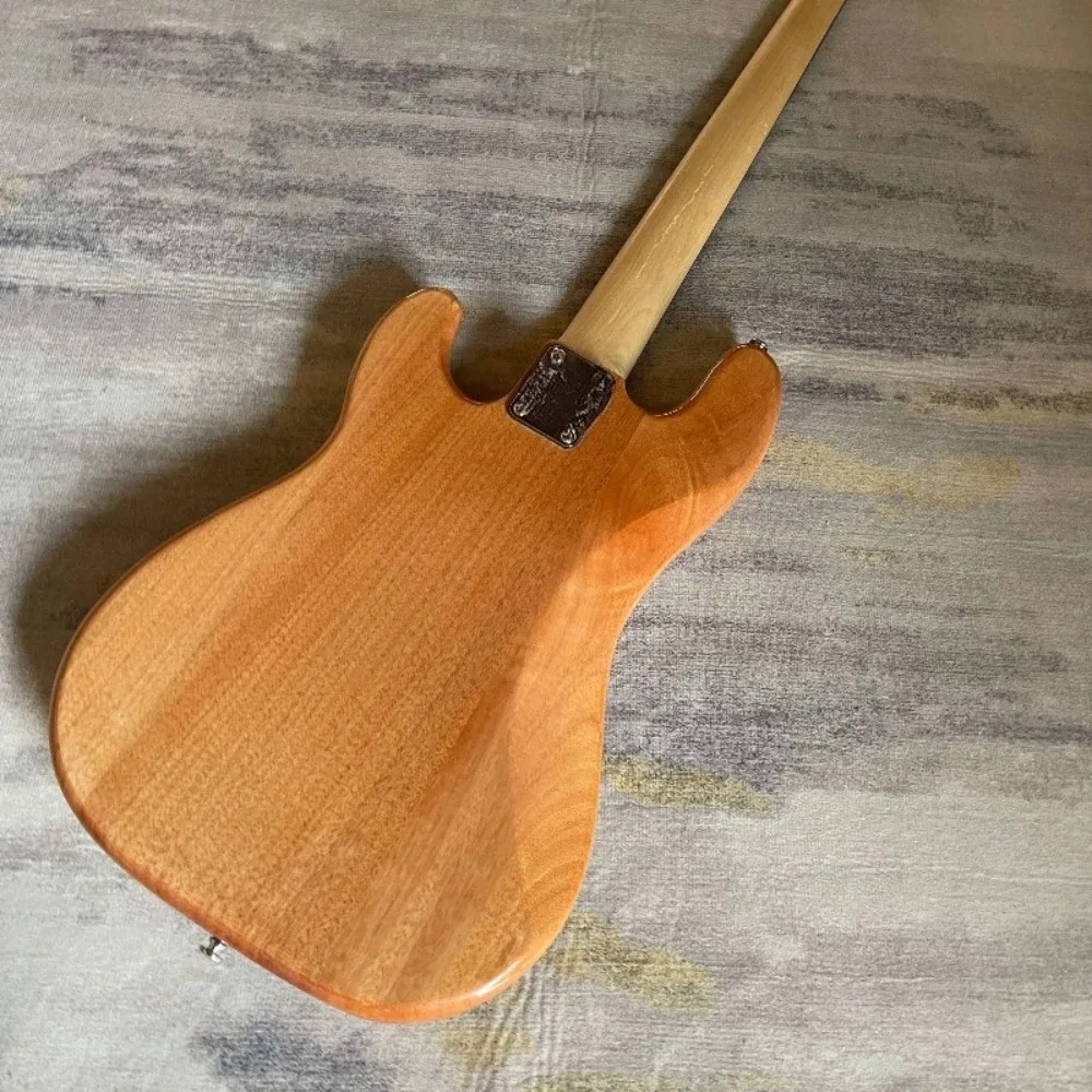 Brown Natural Solid Wood P Bass Guitar Two Split Humbucker Pickups Classic Precision Shape For Jazz Funk Band Free Shipping view 6