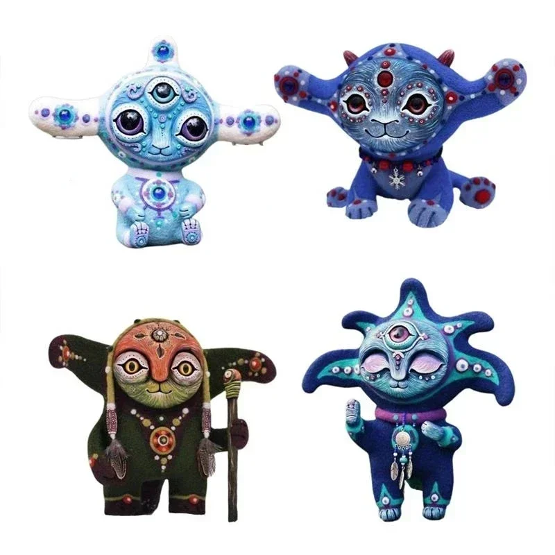 

Эльф из смолы ручной работы, игрушка мультяшный Инопланетянин, садовая статуя-тролль, украшение для рабочего стола, подарок для детей.