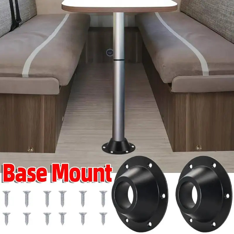 

1/2Pairs RVs Floor Mounting Base with Mounting Screws Camper Aluminum Mounting Table Leg Bracket for Travel Trailers Camping