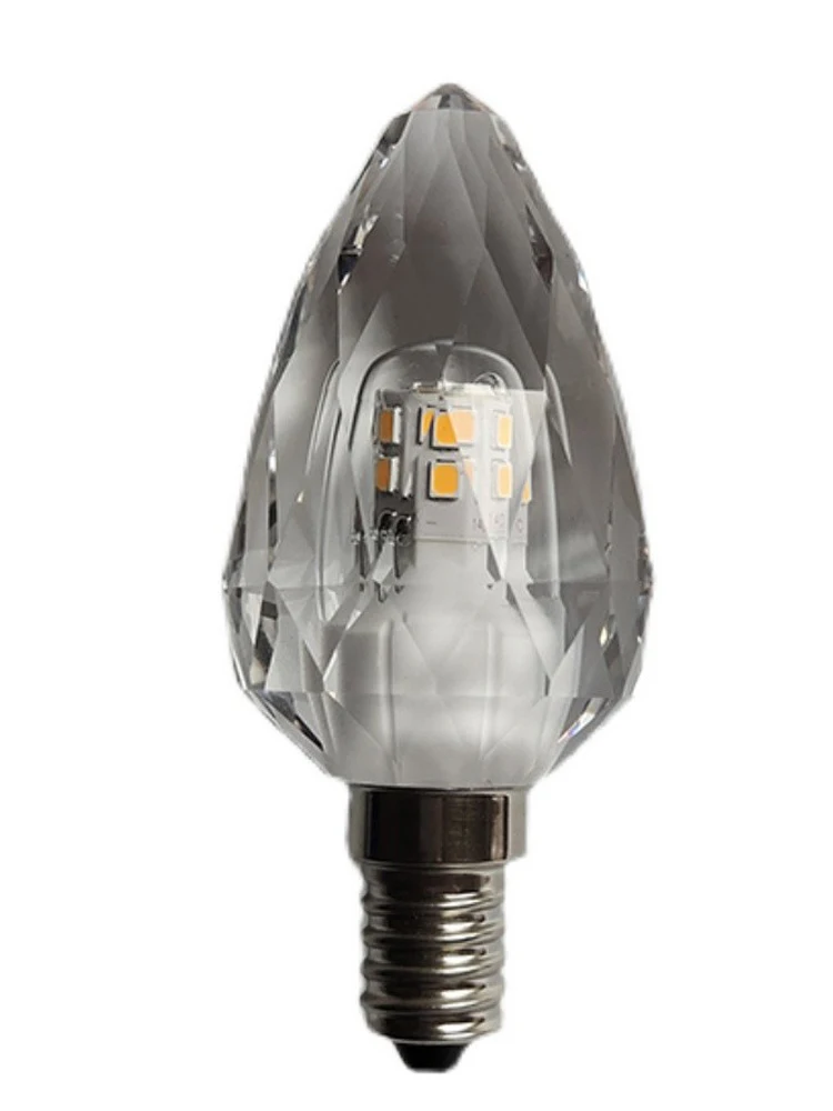 LED diamond bulb E14 small screw mouth transparent crystal bulb light source decorative lighting candle energy-saving bulbs