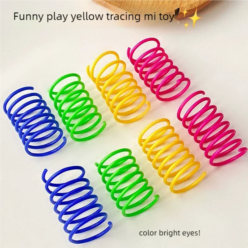 Colorful Plastic Spring Cat Toy Bouncy Interactive Pet Toy For Indoor Kittens Cats Self Entertaining Anti Boredom Chew Resistant gallery 2