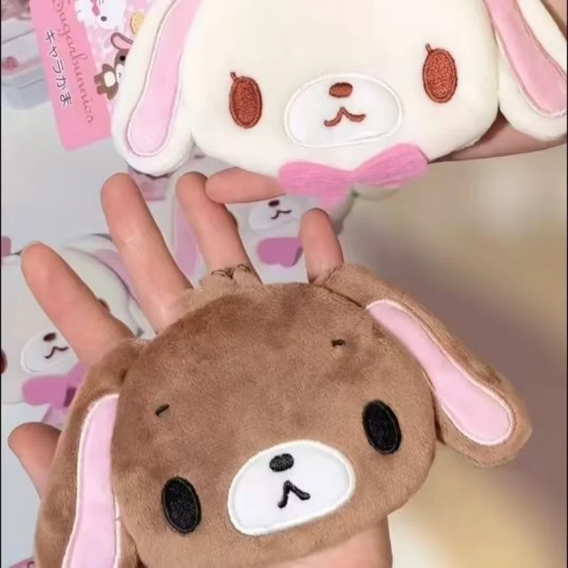 Sanrio Sugarbunnies Cartoon Morbido Peluche Portamonete Mini Borsa per il trucco Rossetto Cuscino d'aria Zaino portaoggetti Borsa interna Regalo per ragazza