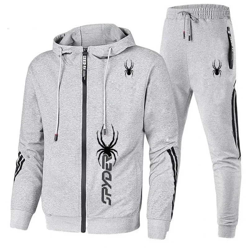 Men\'s sportswear set Zipper jacket and pants Casual fashion jogging set 2 pieces 2024 Spring and Autumn