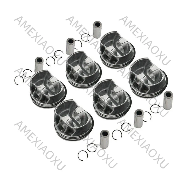FIt For Mercedes-Benz W205 W212 X166 E400 M276 3.0T 6Pcs Engine Pistons Rings AMEXIAOXU