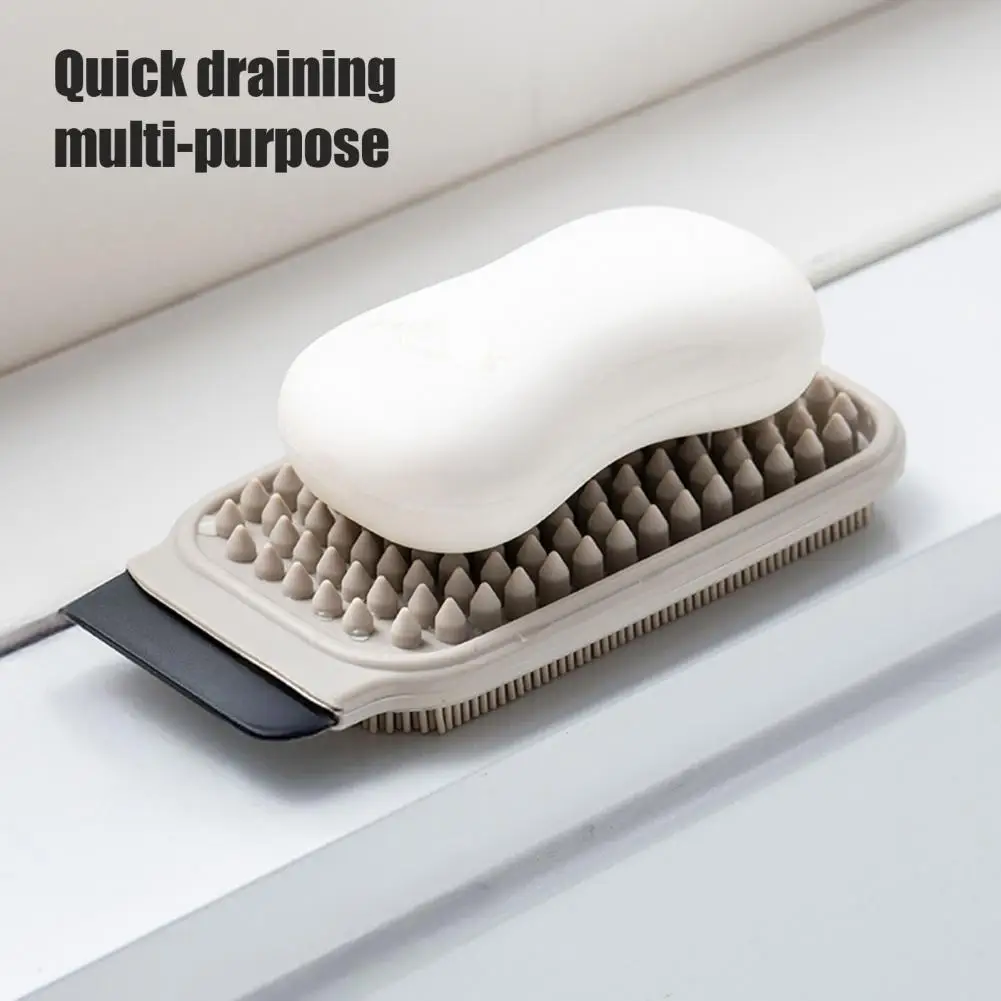 1/2Pcs Quick-Drying Cleaning Brush Food Grade Silicone Dish Brush Multi-Functional Fruits Vegetables Scrubber Kitchen Tool