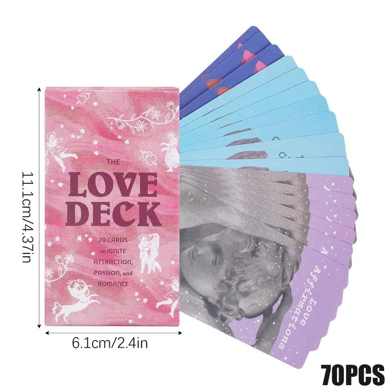 Love Oracle Cards Deck 70X Tarot Decks Love Cards Fate Divination Tarot Set Beginner Tarot Fortune Telling Game Family Game