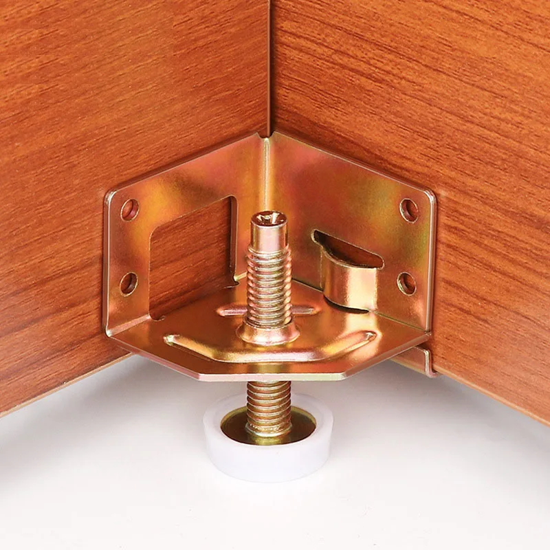 4PCS Wardrobe Adjustable Foot Platform Foot Level Adjustment Support leg Furniture Sidev Mounted Foot Pad Screw Hardware