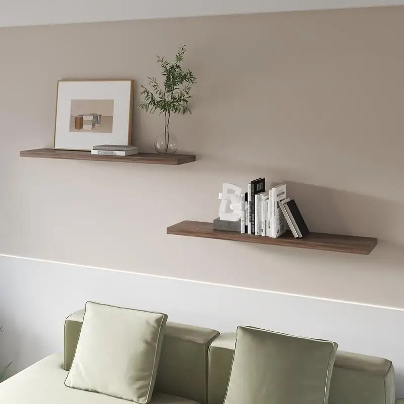 

Set of 2 Dark Brown Melamine Floating Shelves
