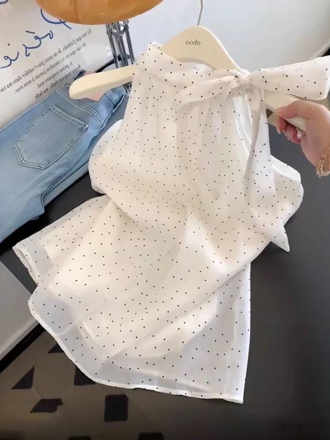 

Галстук-бабочка в горошек, жилет irt, женский свободный топ больших размеров, модный топ для поездок на работу, простой шелковый материал