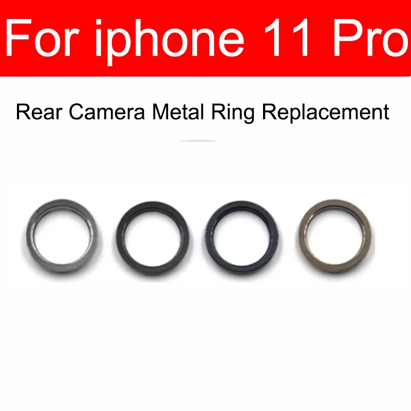 Câmera traseira fora Metal Ring Frame Cover, Voltar Main Camera Ring Bezel, Peças de reposição para iPhone 11, 11 Pro, 11 Pro Max