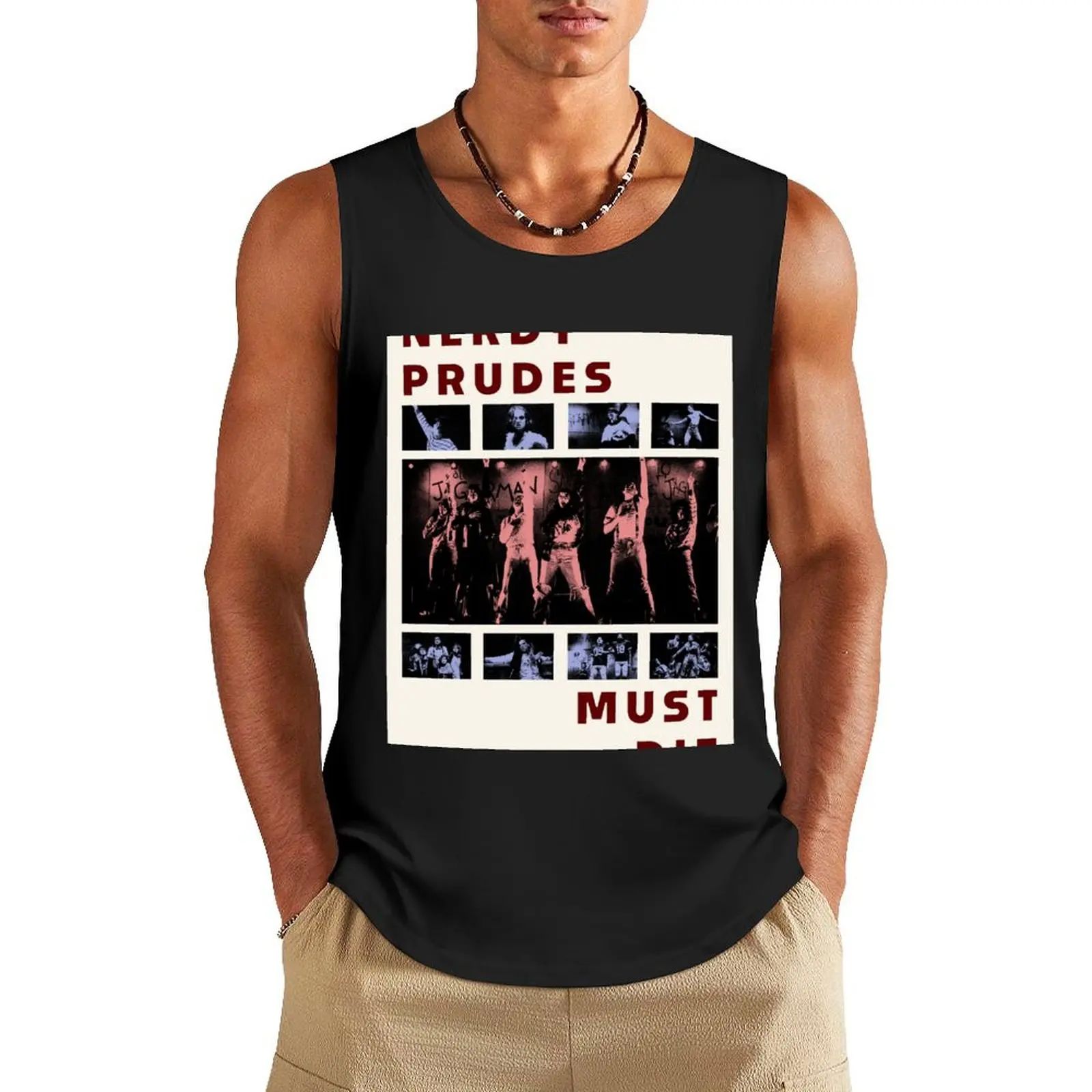 

Nerdy Prudes Must Die poster Tank Top gym accessories men Vests sleeveless Men's t-shirts
