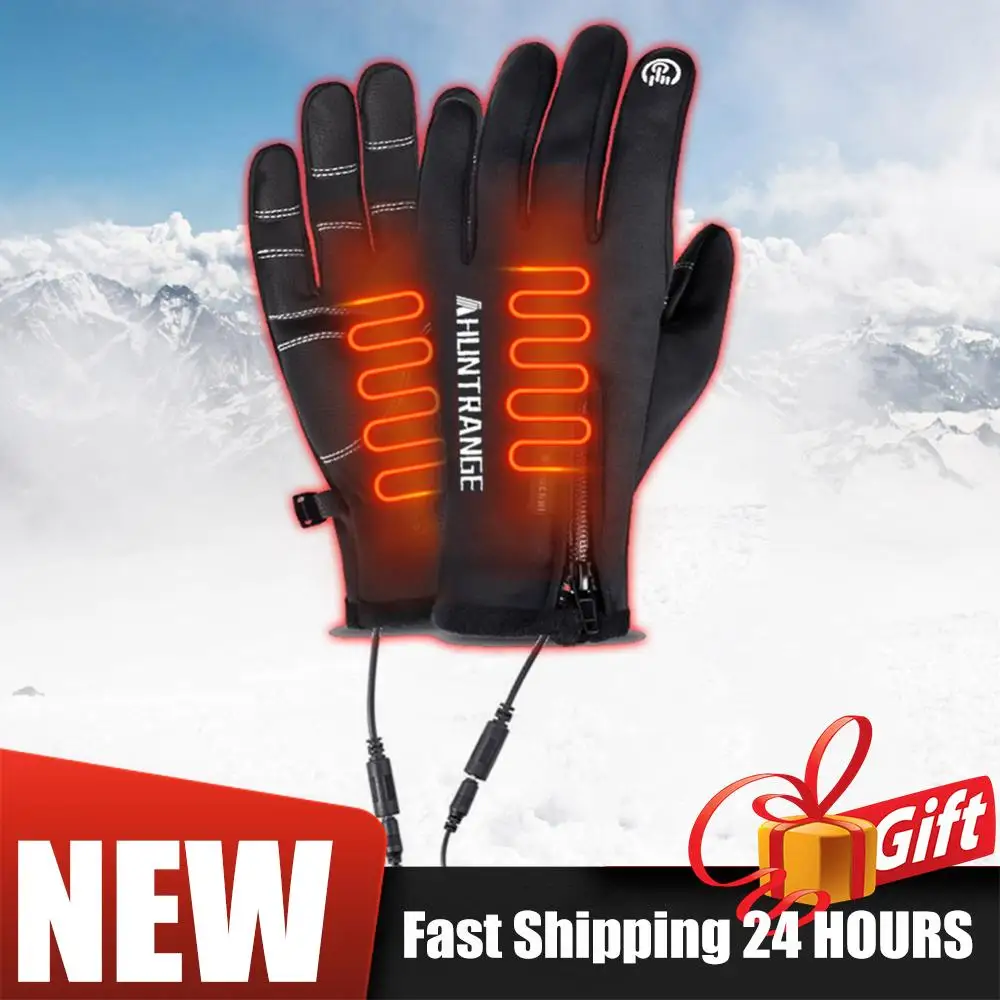 

Men Women Heating Hand Warmer Electric Thermal Gloves Cycling Glove Full Finger Touchscreen Anti-Shock Road Mountain Ski Gloves