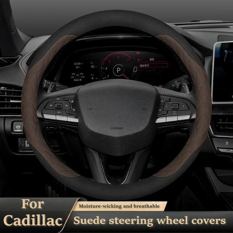 

Suede Leather Steering Wheel Covers for Cadillac XT4 XT5 XT6 XTS SRX ATSL CT4 CT5 CT6 Cadillac Accessories Car Steering Covers