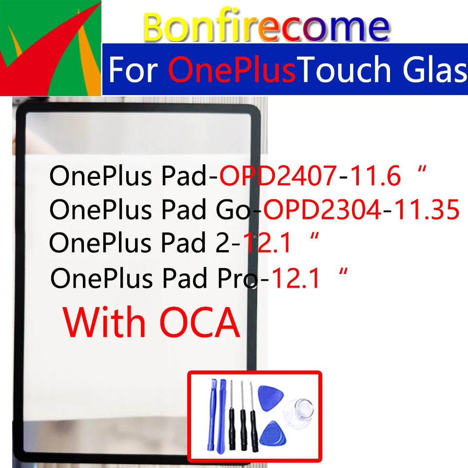 For Oneplus Pad Go Pro Touch Screen Panel Tablet Front Outer LCD Glass Lens For Pad 2 With OCA Replacement