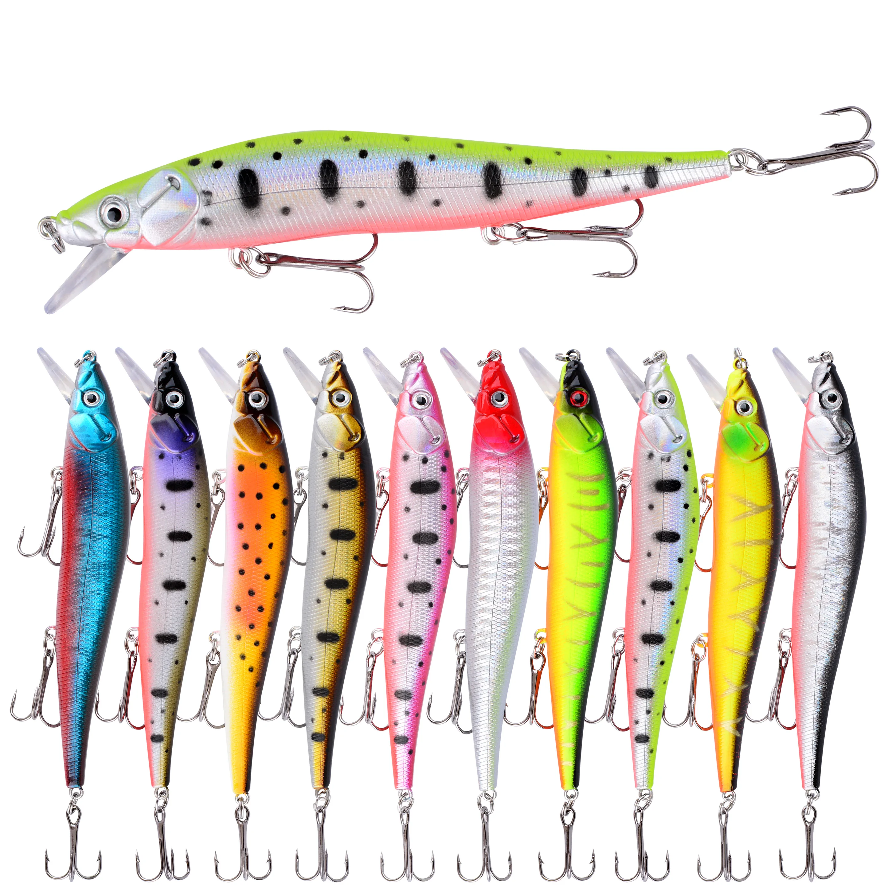 Wobler Minnow Crankbait de plástico duro para trucha y lubina - imagen 2