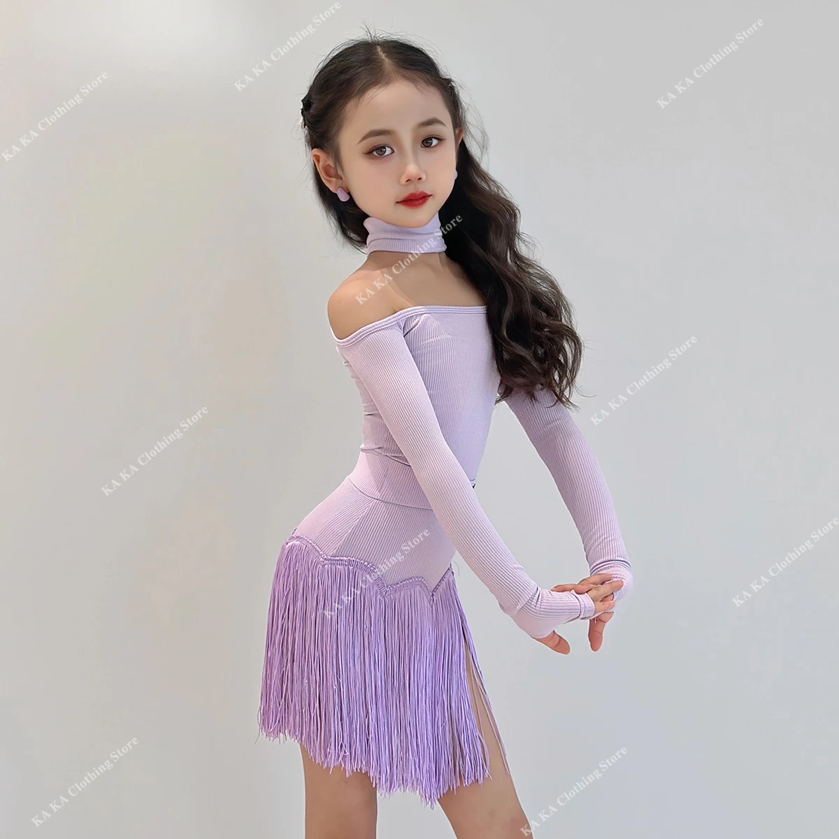 الأطفال ملابس رقص هامش تنورة السالسا اللاتينية فستان رقص الفتيات قاعة الرقص فستان الفتيات القياسية اللاتينية ممارسة فستان الأداء