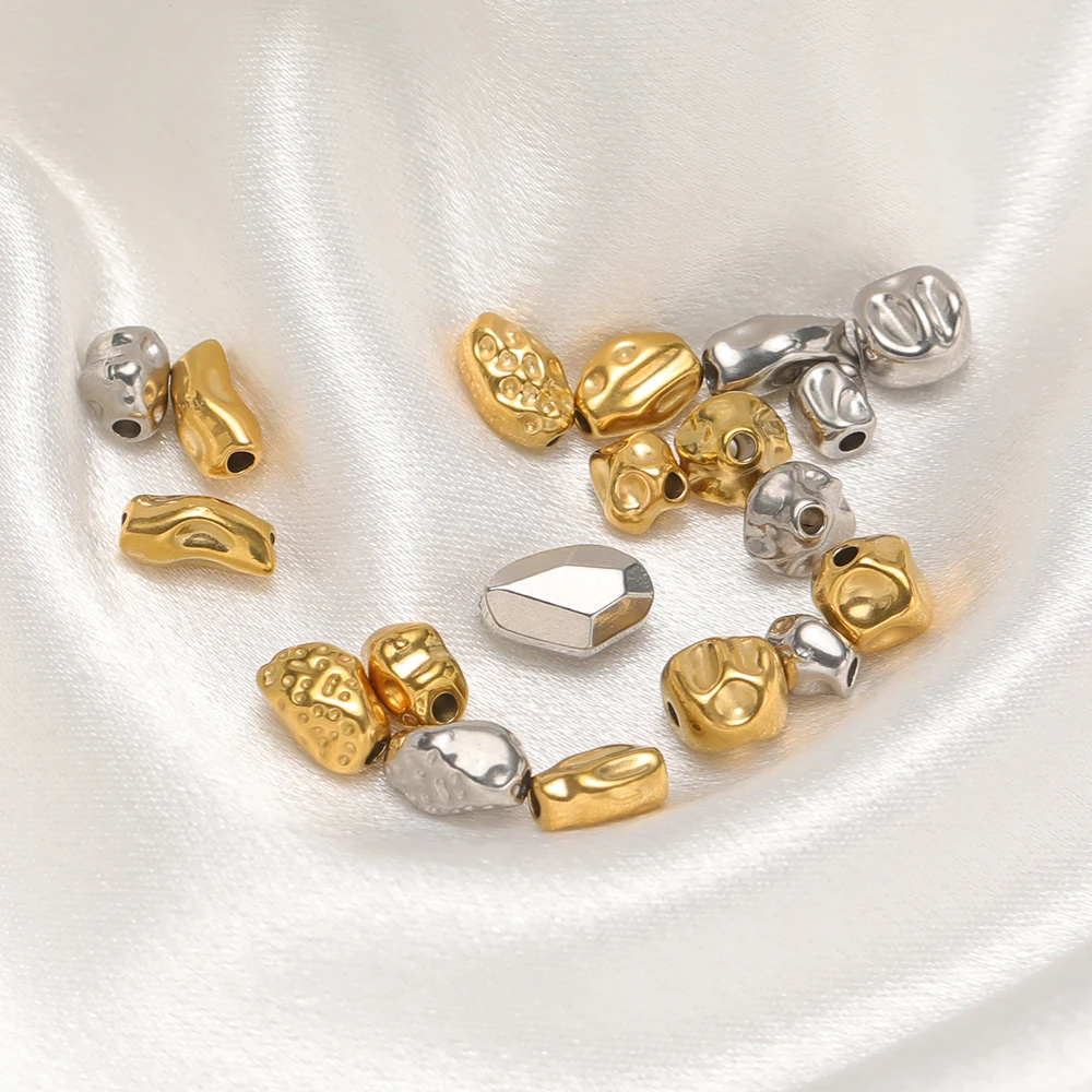 20Pcs Stainless Steel Irregular Bead Rugged Loose Spacer Beads DIY Jewelry Making Bracelet Making Necklace Wholesale Findings image 6
