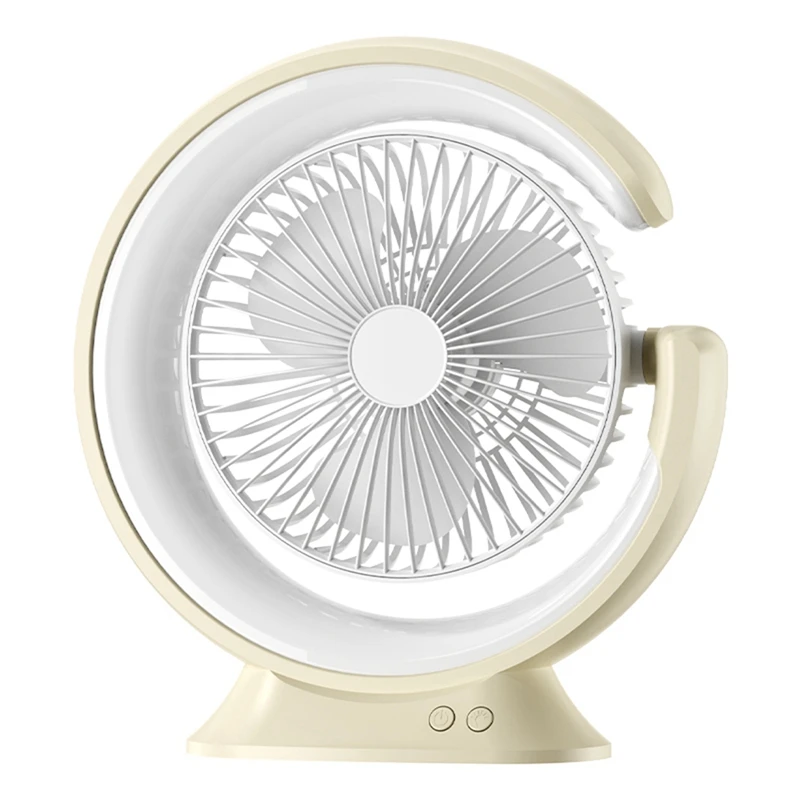 Desk Lamp Fan 2400Mah Desktop Runner Light Mini Handheld Electric Fan Practical 3 Speed Fan Durable Easy Install Easy To Use