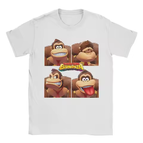 Donkeys Kongs Men's T Shirts Funny Bananzas Funny Tee Shirt Short Sleeve O Neck T-Shirts 100% Cotton Printed Tops