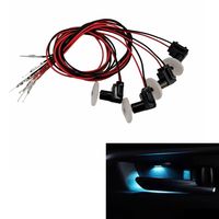 4pcs LED Ambient Light Transparent Lamp Body Circular Car Inner Bowl Light Door Handle Lights Handrail Lights Decorative Lamp