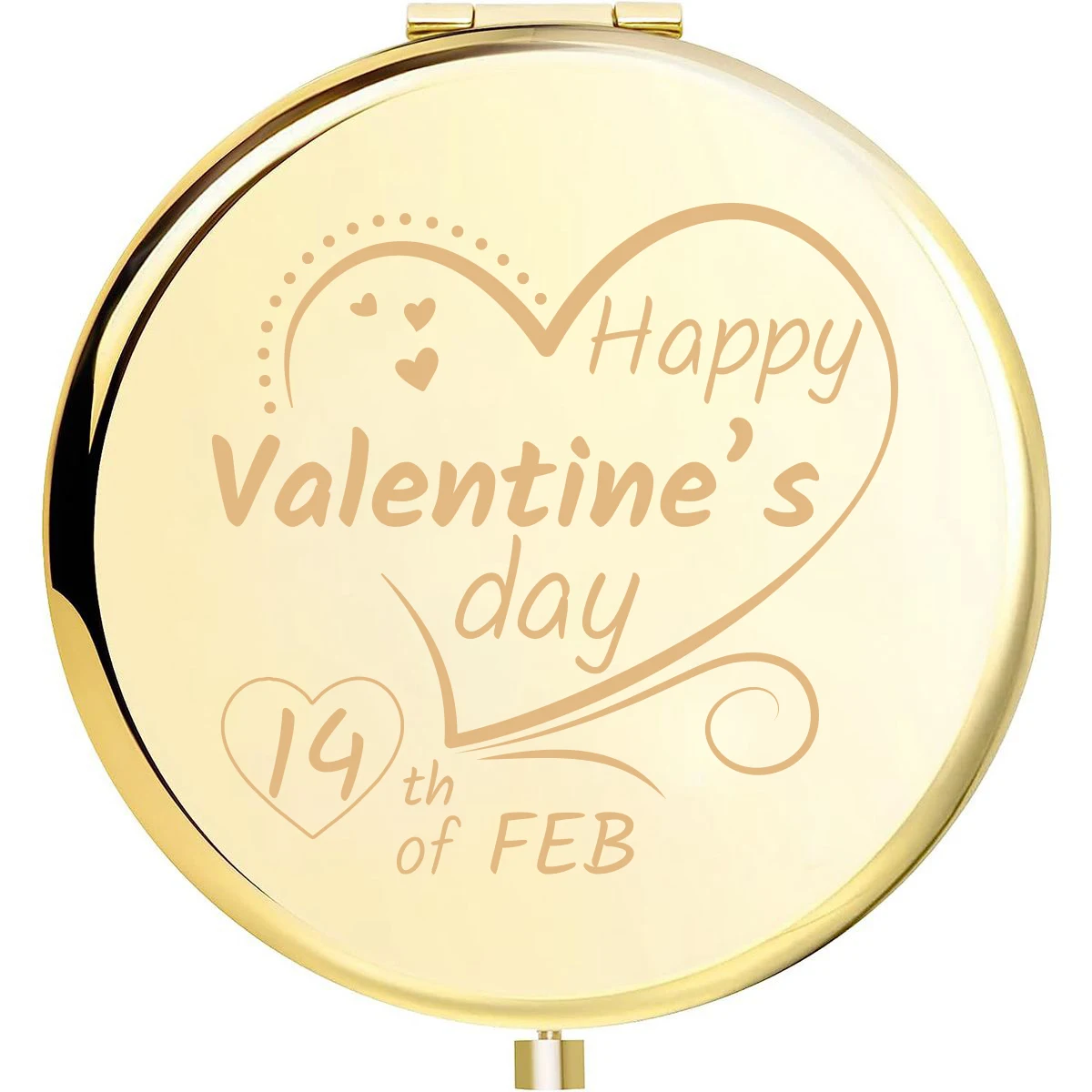 1pc Funny Valentine's Day Love Custom Name Round Circle Mirror Makeup Mirror Fold Mirror Pocket Mirror Party Gift view 4
