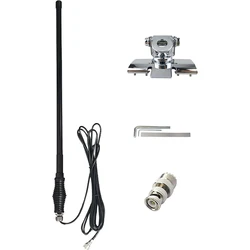 VHF UHF Antenna PL259 BNC Ham Talkie Walkie Two Way UV Radio Antenna Bonnet Bracket with 5meter Cable for Truck Car