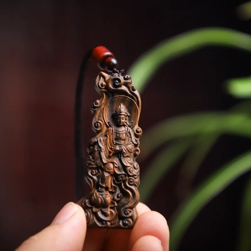 Agarwood Free Guanyin Necklace Pendant Handlebar Agarwood Car Hanging Buddha Brand Sweater Chain