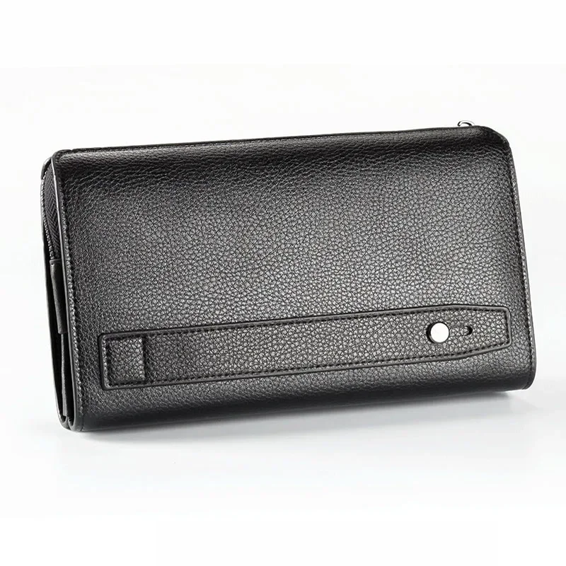 محفظة جلدية للرجال من Baellerry مع جيب للعملات المعدنية ومحفظة للهاتف وحقيبة يد ذات سعة كبيرة للرجال