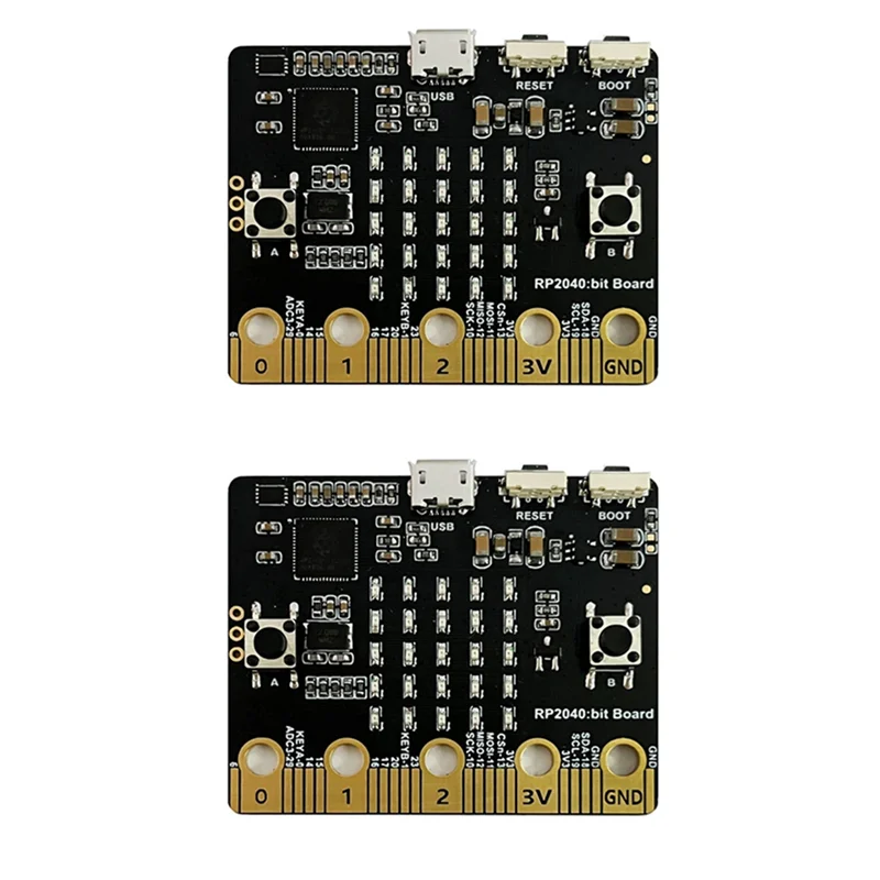 Placa base para Raspberry Pi PICO RP2040 Bit, Compatible con placa base de programación Python en forma de Microbit BBC, 2 uds.