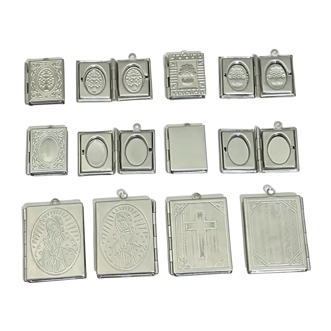 Image of BoYuTe (20 Teile/los) 316 Edelstahl Buch Geformt Medaillon Anhänger Können Öffnen Foto Medaillon Anhänger Diy Schmuck Zubehör