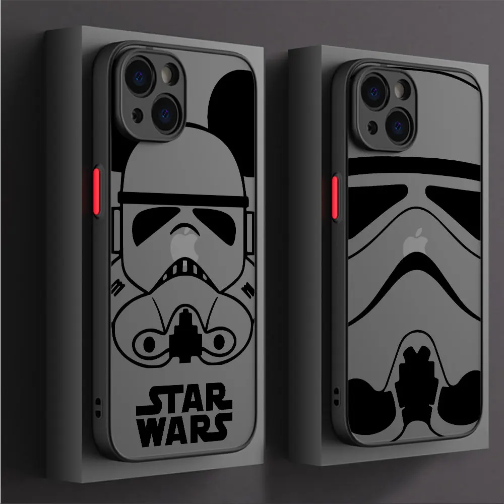 Case For Apple iPhone 15 14 13 11 12 Pro 7 XR X XS Max 8 Plus 6 6S SE 2022 14Pro Black Matte Phone Funda Darth Vader Star Wars