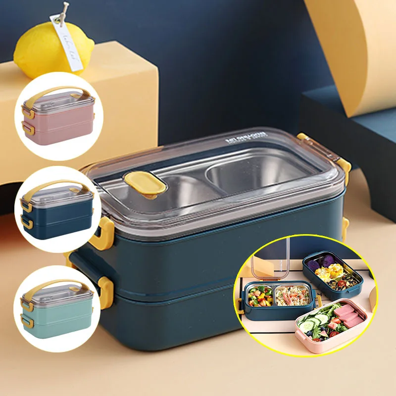 

Portable Stainless Steel Lunch Box Children Student School Bento Box Kitchen Food Storage Container Leakproof Dinnerware