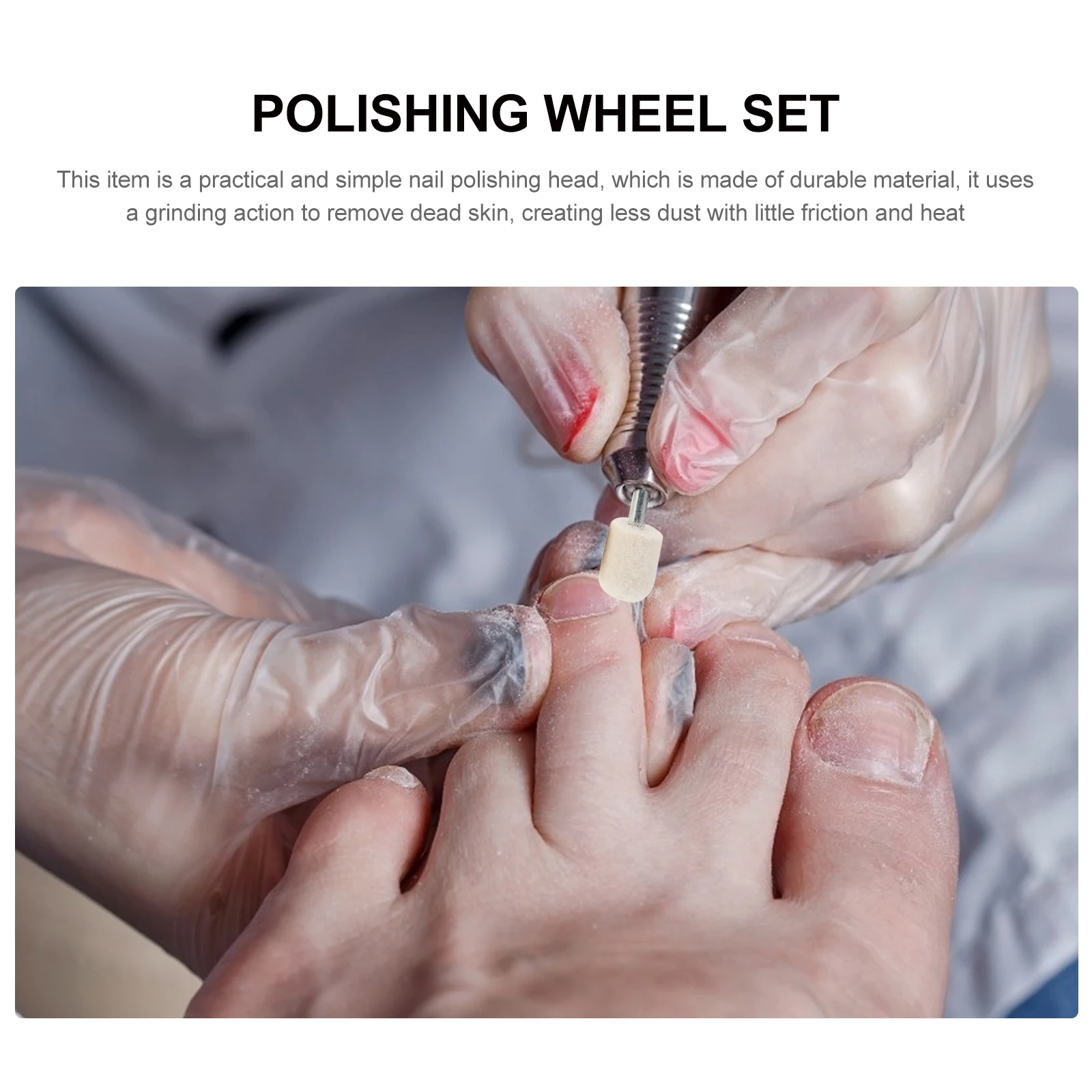 

8 Pcs Nail Grinder Set Wool Felt Polishing Wheel Pads Buffing Wheels Tools Manicure Shaper Replacement Roller Heads