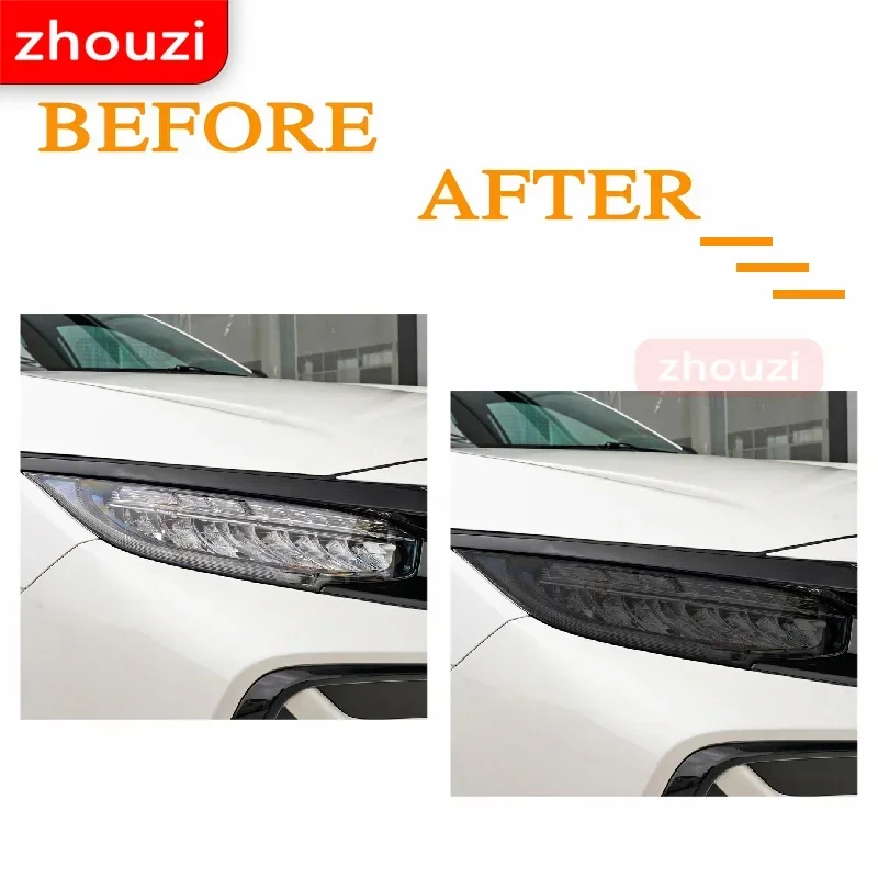 2 Pcs For Honda Civic Accord 10th 2019 Car Headlight Tint Black Protective Film Protection Transparent TPU Sticker Accessories - view 2