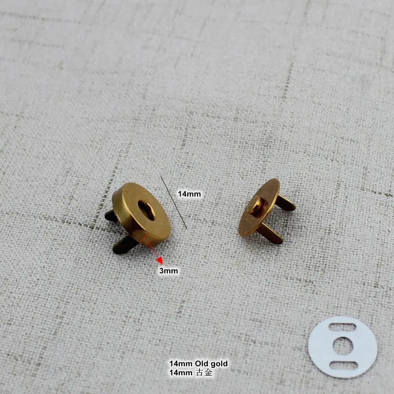 14mm Old gold hung plating dish shape magnetic snap button clasp fastener for handbag purse wallet  wholesale