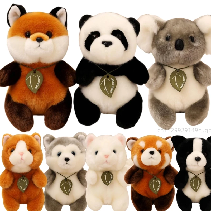 

Simulation Mini Dog Animal Plush Doll Realistic Panda Koala Raccoon Husky Fox Cat Sheepdog Plush Toy Gift For Boys And Girls
