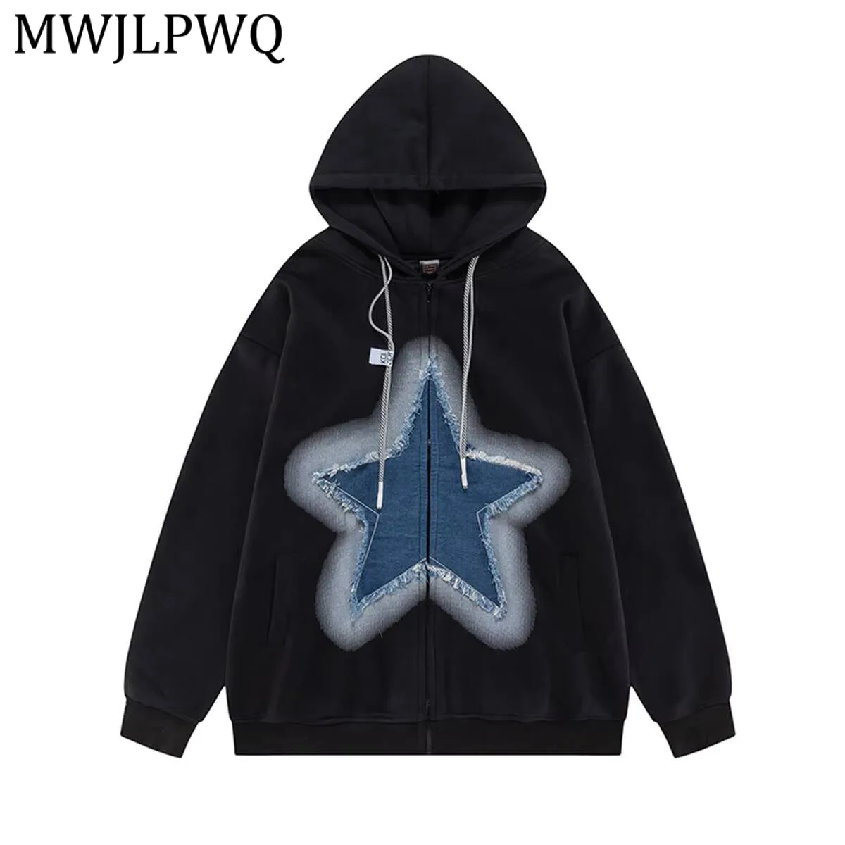 

Мужская джинсовая толстовка с вышивкой в американском стиле, ретро-кардиган с лоскутным дизайном, новая модная куртка-худи на весну 21889