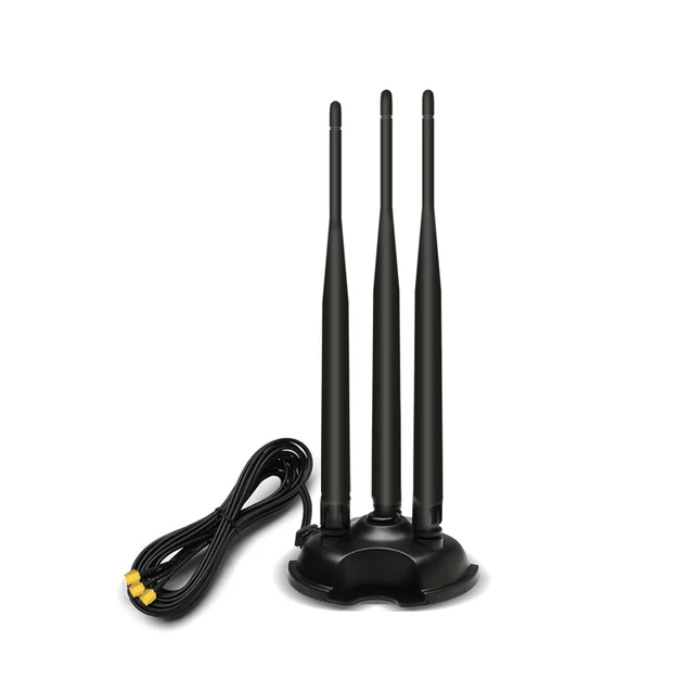 2.4G 5G 5.8G dwuzakresowy mocna podstawa magnetyczna trzy anteny dookólna o wysokiej mocy bezprzewodowa antena router wi-fi karta sieciowa