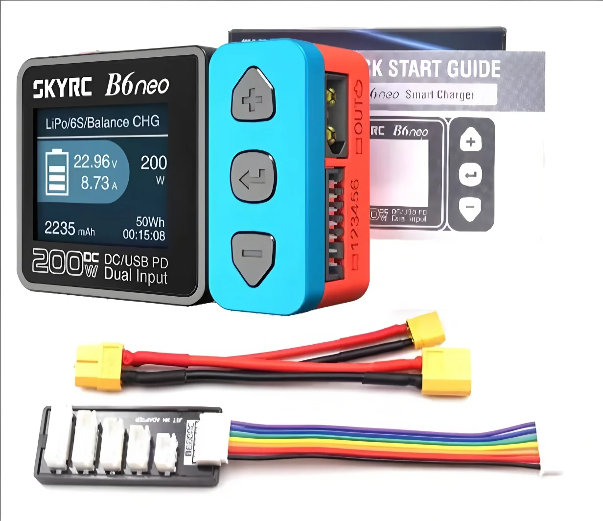 

2025 NEW SkyRC B6Neo ADP100 EU Smart Charger DC 200W PD 80W LiPo Battery Balance Discharger with SC100 XT60 and charging board