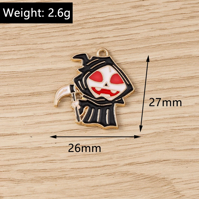 Tusember 10 Stück neue Halloween-Charms Kürbis Böser Geist Vampir Fledermaus Spinne Charms Anhänger für DIY Ohrring Halskette Schmuck – Detail 19