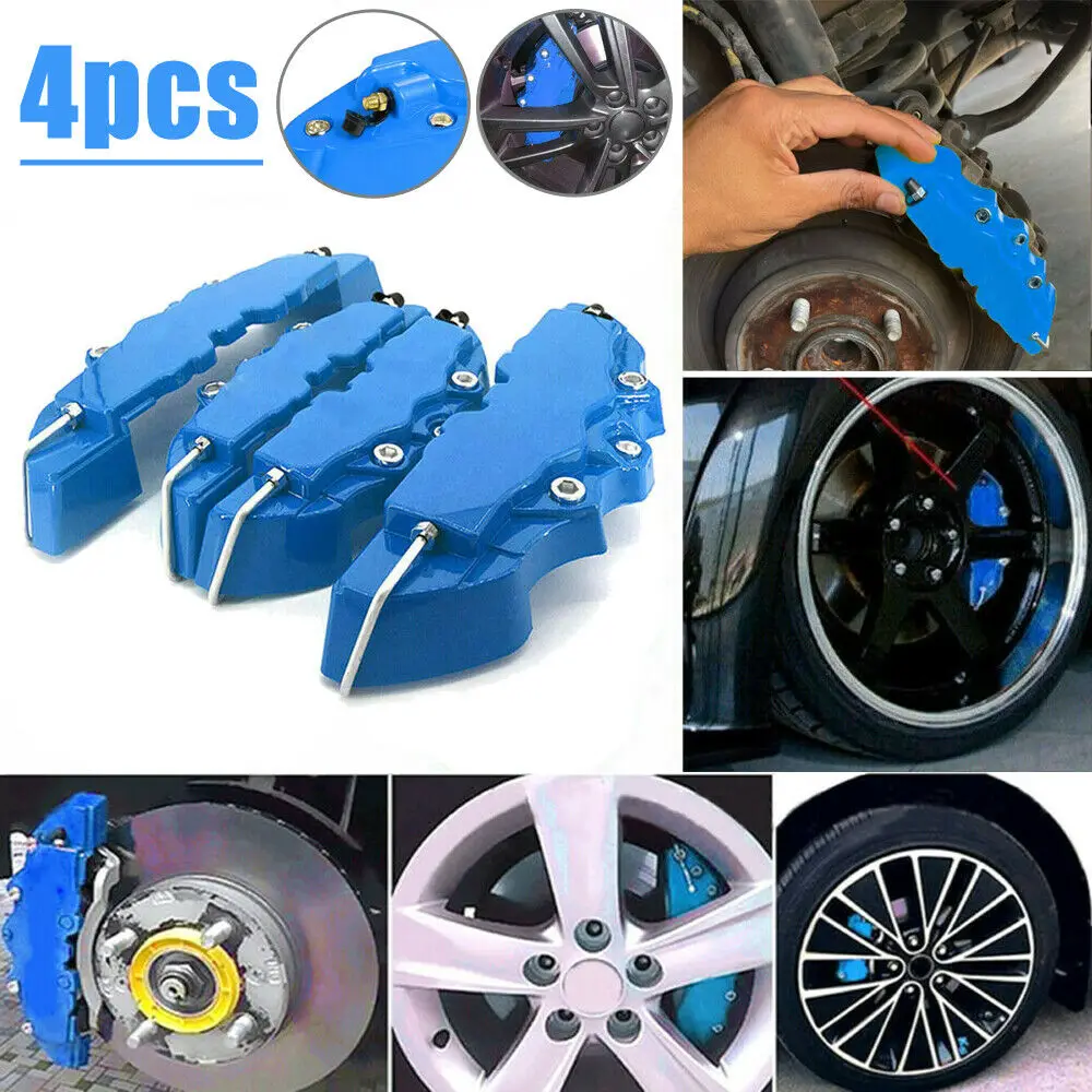 

4Pcs Car Disc Brake Caliper Cover M+S Front Rear Auto Disc Brake Caliper Covers for Renault Toyota VW Fiat 18.3-23.6" Wheel